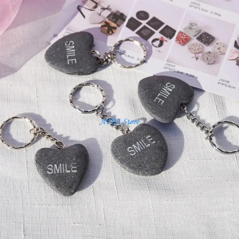 U13C Exquisite Natural Materials Stone Keychain Handmade Keyring For Car Accessories