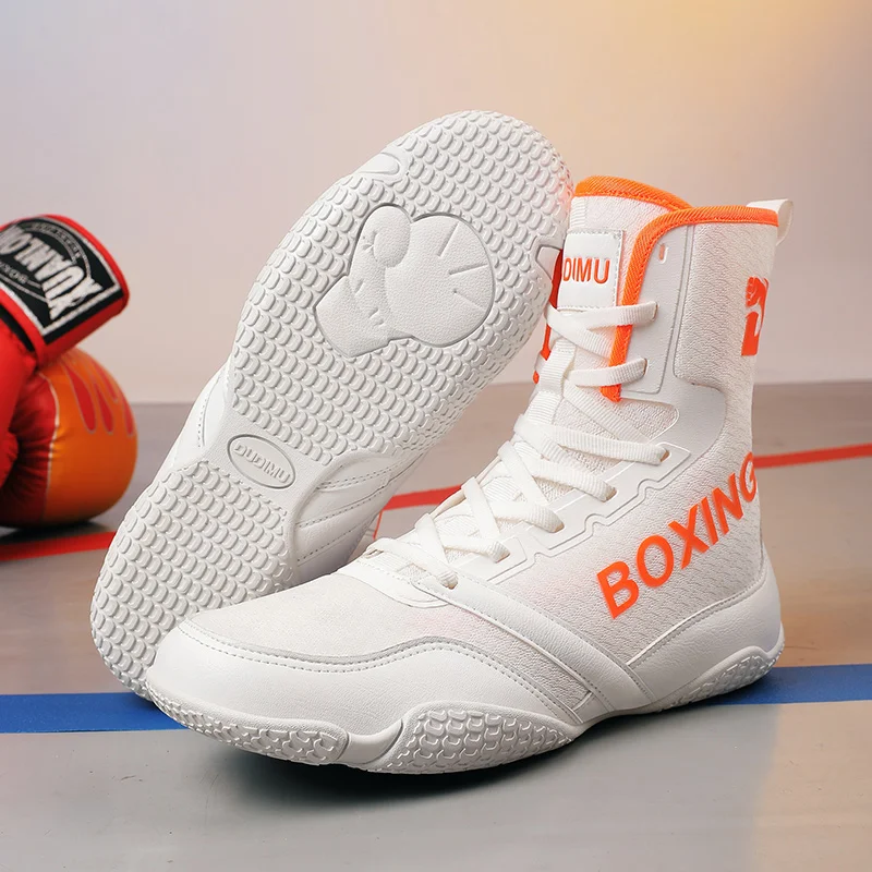 

New Professional Boxing Wrestling Shoes High Top Boots Fighting Wrestling Training Shoes Wear resistant and comfortable