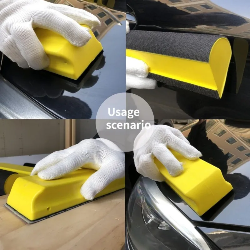 7pcs Hand Sanding Block Set Rectangle Handheld Sanding Pad Hook and Loop Interchangeable Assorted Shapes