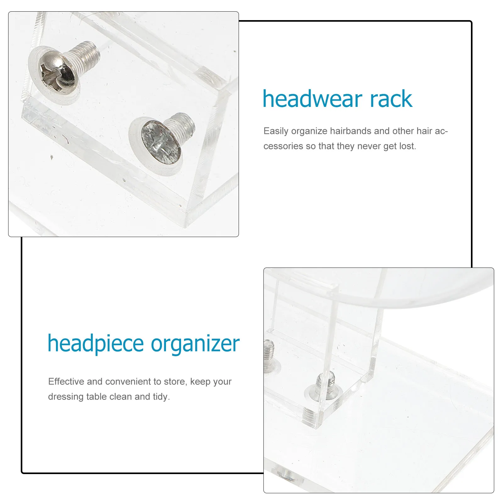 

Подставка-держатель для повязок на голову, прозрачная акриловая круглая витрина для организации аксессуаров для волос, декор для домашнего туалетного столика
