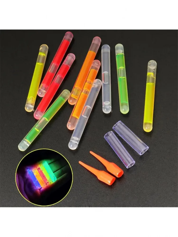 10 bâtons lumineux fluorescents 4,5x40mm pour pointes de canne et éclairage de flotteur, lumières de pêche nocturne