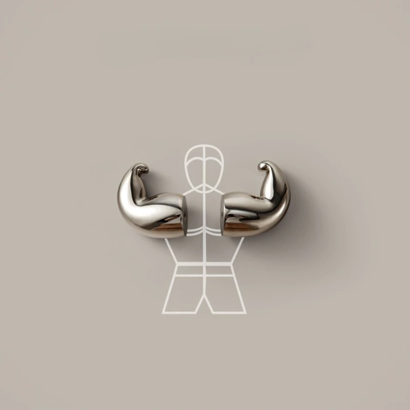 Modern Home Titanium Silver Wardrobe Cabinet Door Handles Vintage Brass Drawer Pulls Creative Decorative Wall Hooks