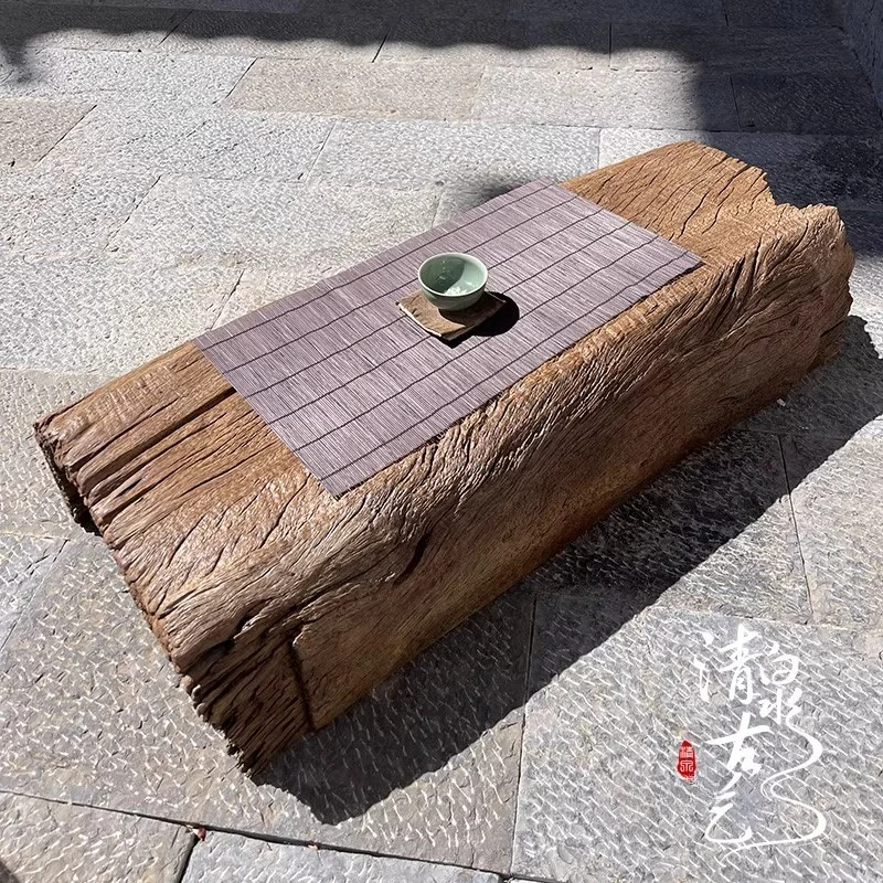 

Тихий журнальный столик с ветром, длинный, низкий, бытовой, в стиле ретро, состаренное дерево, старый кан