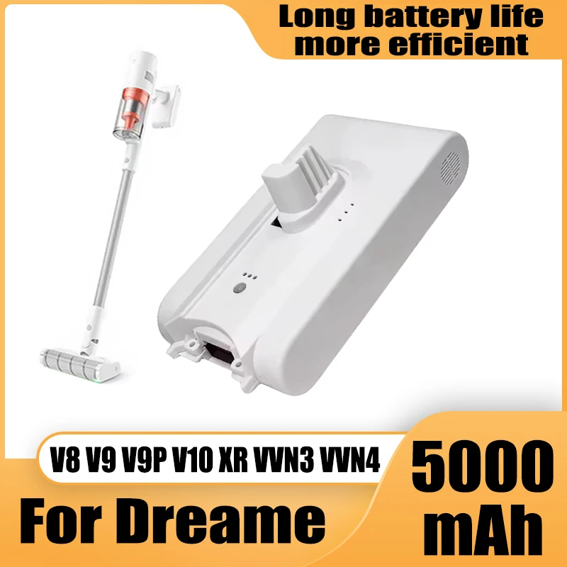 5000mAh, for Dreame V9 V9P XR V10 VVN3 VVN4 V8 vacuum cleaner battery replacement, longer battery life and higher efficiency