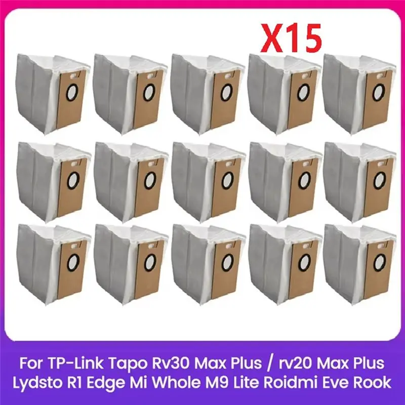 Dust Bag For TP-Link Tapo RV30 Max Plus/RV20 Max Plus/Lydsto R1 Edge/Miwhole M9 Lite/Roidmi Eve Rook Vacuum Parts 15PCS-[Mriae P