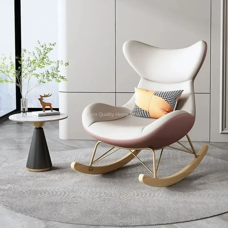 

Customizable Luxury Rocking Chair Adult Recliner Lazy Leather Single Chair Living Room Snail Balcony Home Indoor Leisure