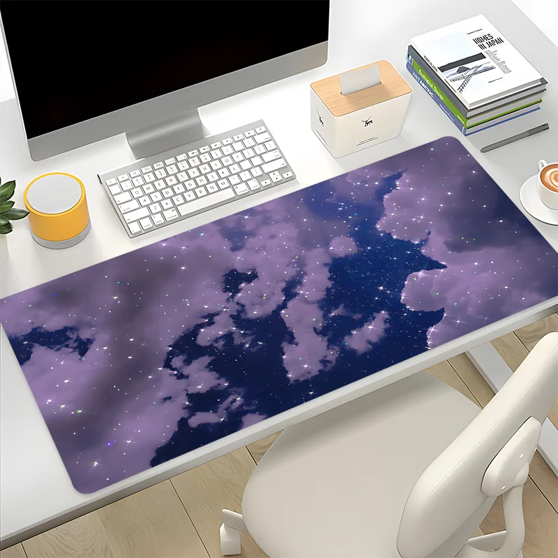 

Starry Night HD Desk Mat: Blue Starry Sky Mouse Pad, 35.4x15.7in, Rubber Non-Slip, Perfect Gift for Office Lovers