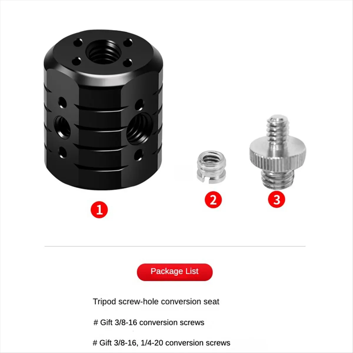 A85P Tripod Screw Adapter for 3/8 1/4In ARRI Hole Conversion Extension Mount for DSLR Camera Monitor Fill Light Photo Bracket