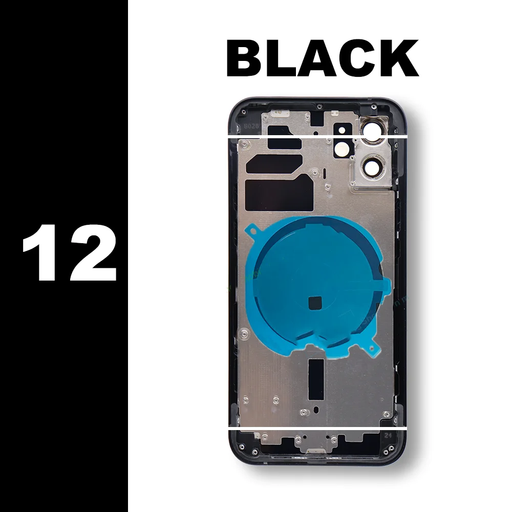 Rear Housing,For iPhone 12/12mini Battery Back Cover+Middle Chassis Frame+SIM Tray+Side Key Parts+Tools+Adhesive