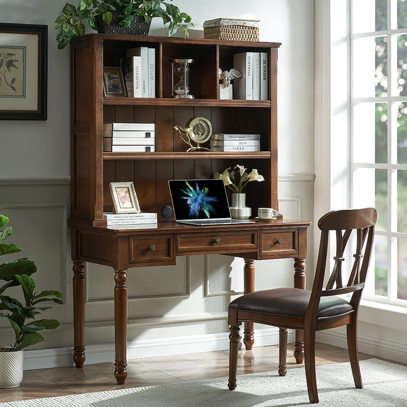 LMM all solid wood desk study furniture combination small apartment computer desk