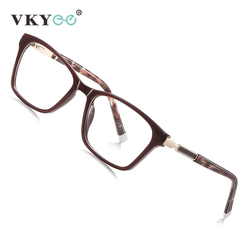 VKYEE Classic Simple Geometric Square Frame Men's and Women's Anti-Blue Light Glasses Customizable Prescription Photochromic