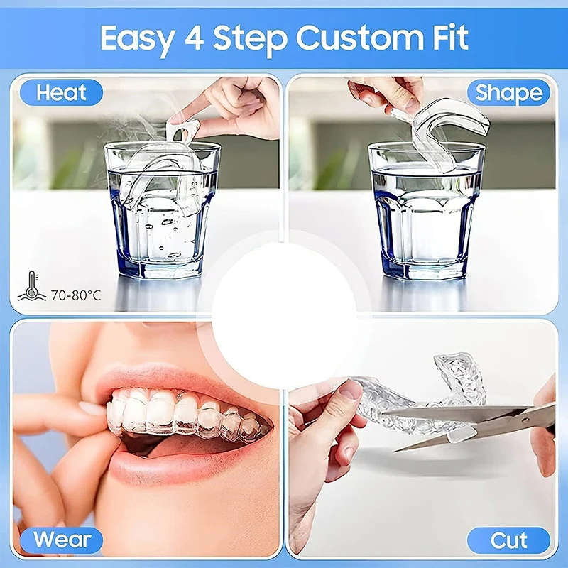 1/2 pz Silicone Night Mouth Guard per denti Clenching rettifica morso dentale aiuto per il sonno sbiancamento dei denti vassoio per la bocca