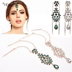 Thnic Rhinestone Forehead Pendant Head Chain With Hairpin India Women Brow Hair Pins Decoration Jewelry Hair Accessories