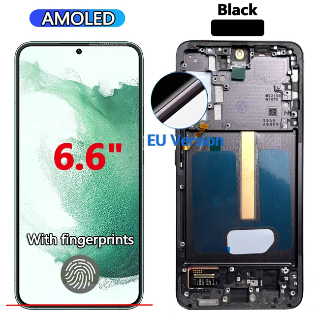 Nieuw AMOLED-scherm voor Samsung Galaxy S22+ 5G LCD-scherm Touchscreen Digitizer voor Samsung S22 Plus 5G LCD-scherm vervanging