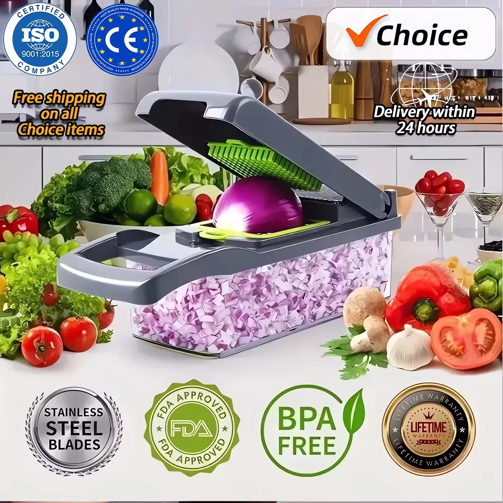 Hot 14/16 in 1 Multifunctional Vegetable Chopper Slicer Shredder with Basket Fruit Slicer Potato Shredder Carrot Grind Gadgets