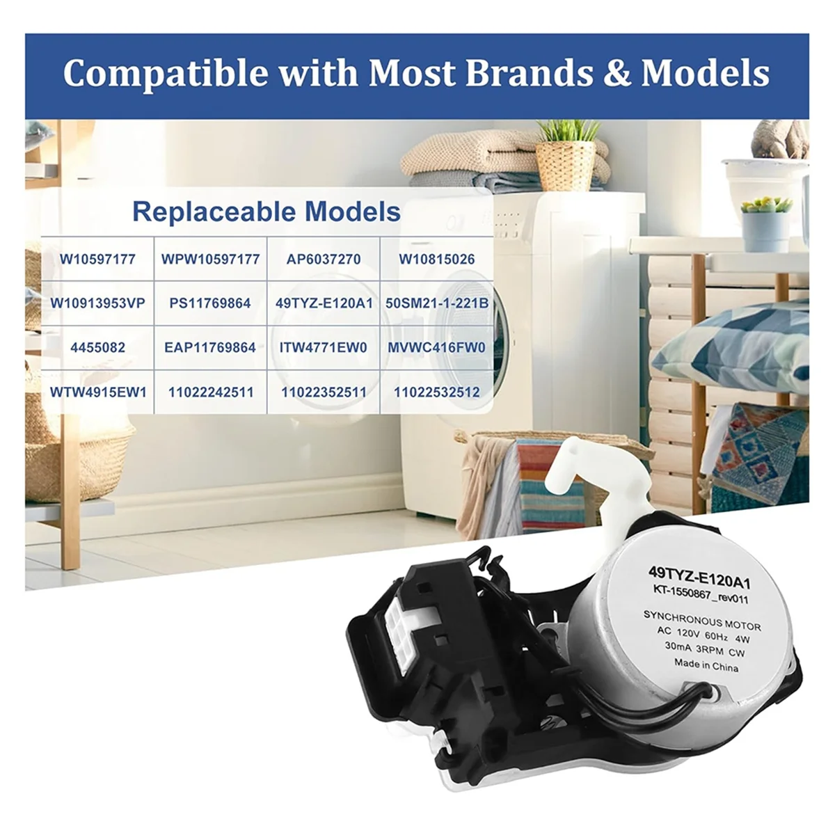 В 10913953   49tyz-E120a1 Привод переключения шайбы для Whirlpool Amana Kenmore Maytag Замена деталей шайбы W 10597177   АП 6037270