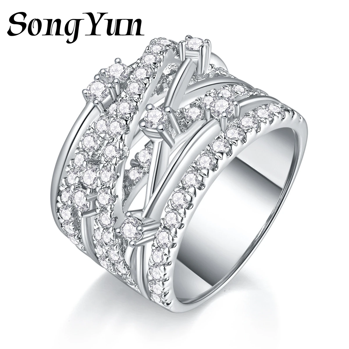 

SONGYUN Brand Jewelry 925 Sterling Silver Ring D Color Moissanite Chic Ring for Fiancee 18K Real Gold Plated MST Patent Rings
