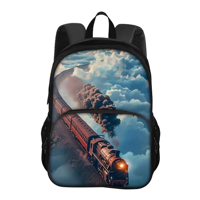 Train Round Front Bag Backpack Fashionable Large Capacity New Lightweight Printed Best Companion for Boys and Girls