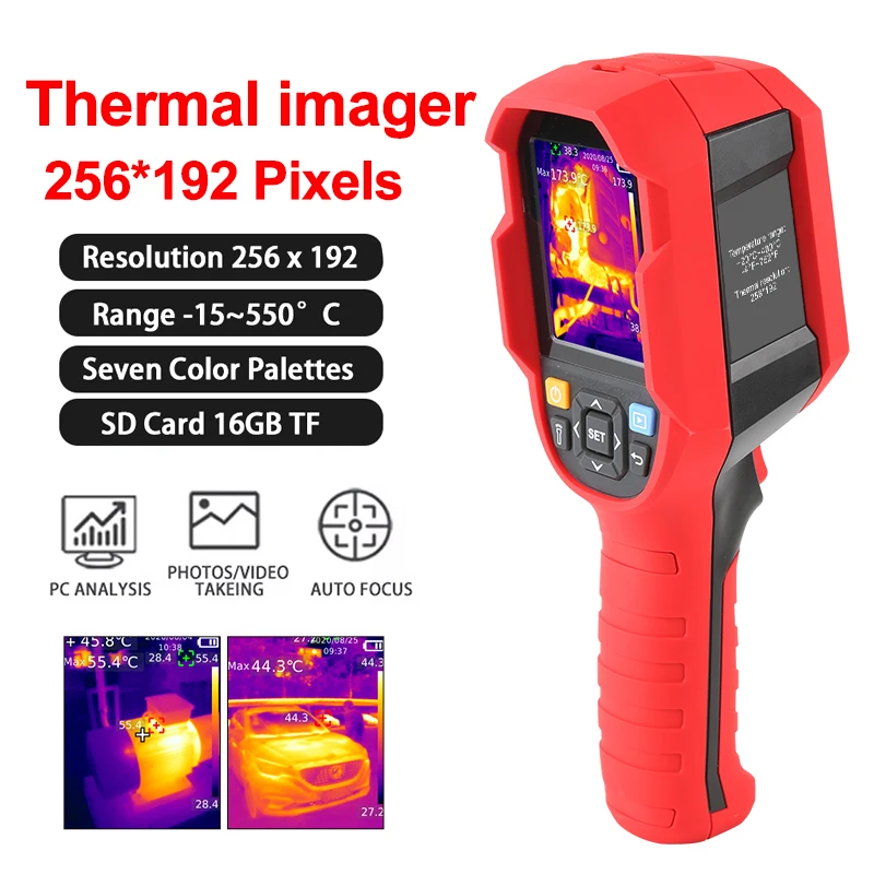 

Professional Thermal Imaging Camera 256*192 Pixels Handheld IR Thermal Imager for Pipeline Heating Leak Automotive Inspect