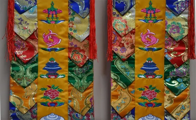 83cm Wholesale Buddhist Supplies HOME Temple Embroidery Eight Auspicious Symbol - Image 5