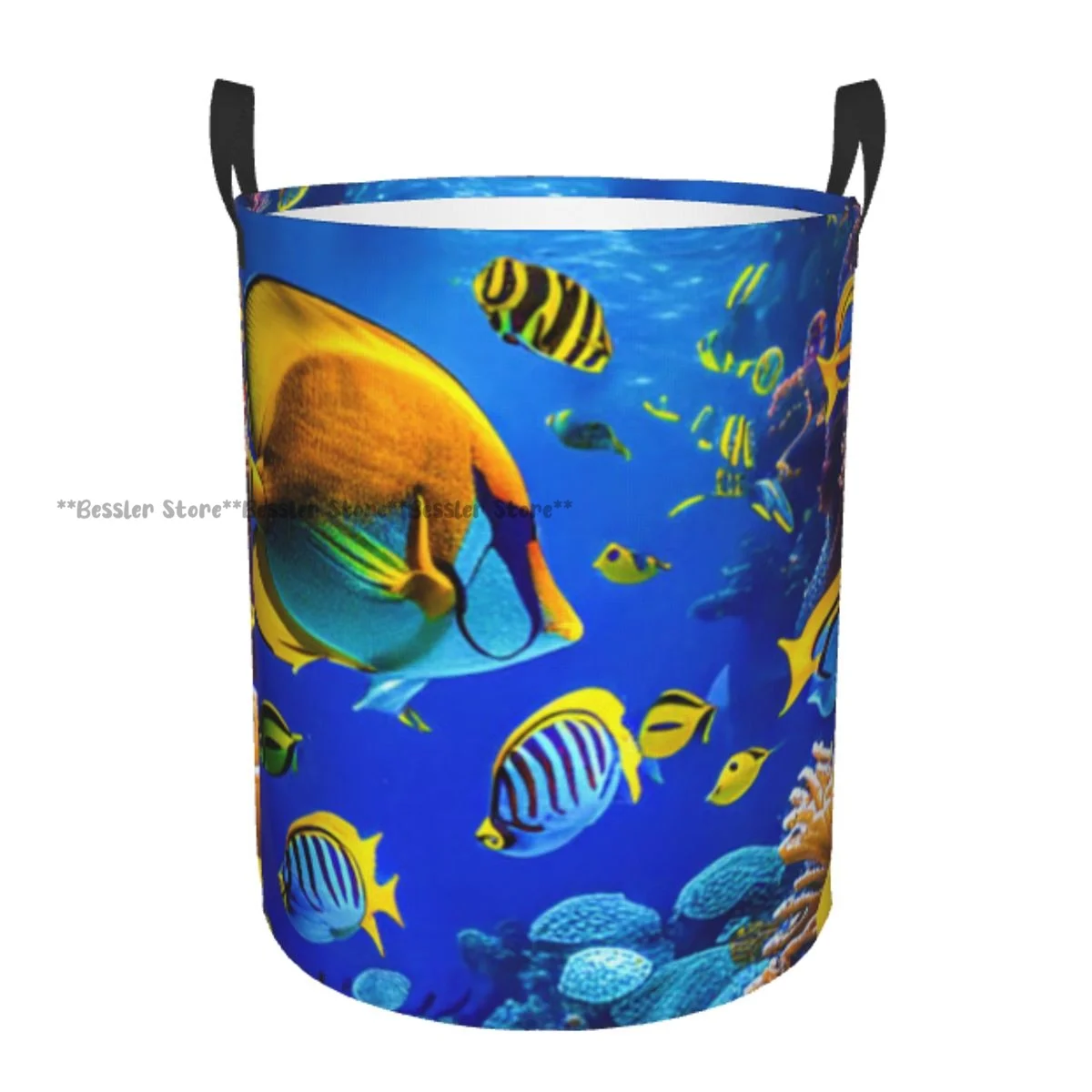 Dirty Laundry Basket Magnificent Underwater World In Tropical Ocean Folding Clothing Storage Bucket