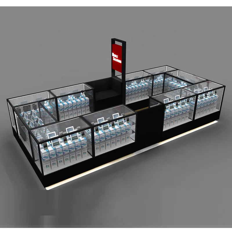 Custom, Glazen Display Kiosk Rookwinkel Showcase Retail Telefoonkiosk Voor Winkelcentrum