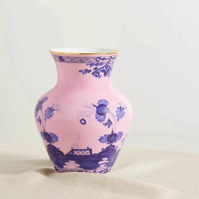 

Handmade painting Italian oriental ceramic vase