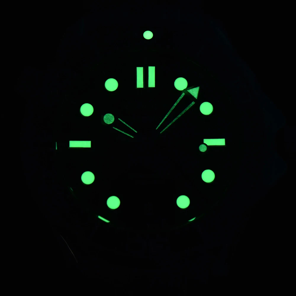 42mm luminous display men's watch automatic mechanical watch with NH35 movement, stainless steel strap sapphire glass view 4