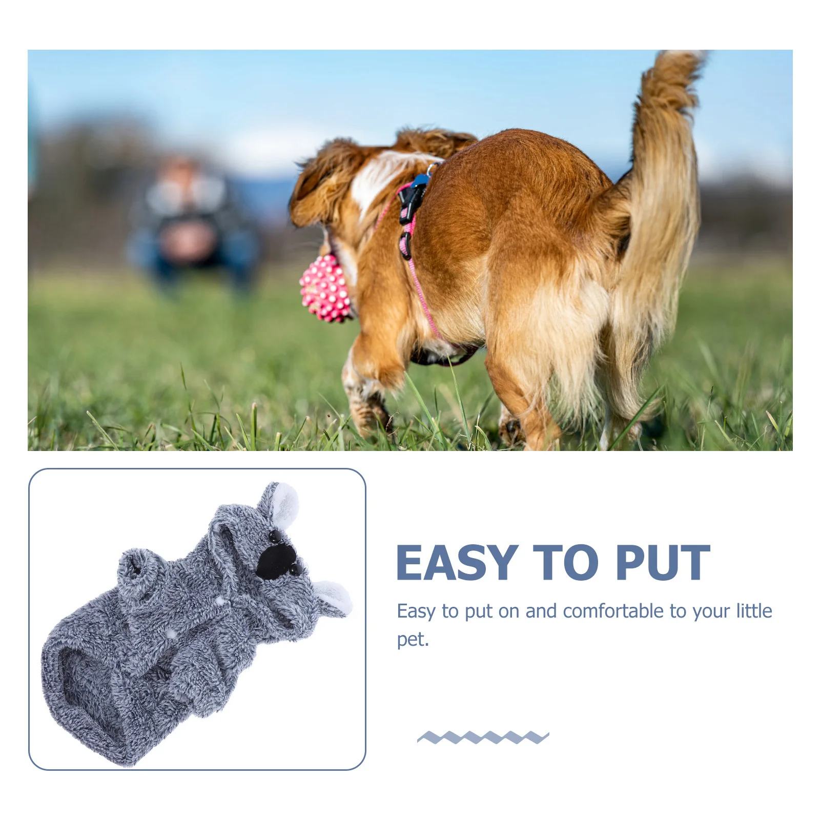 

1Pcs Koala Shape Dog Clothes Pet Costume Soft Coat for Small Dogs Puppy Size M Blue Warm Outdoor Wear Photo Shoot