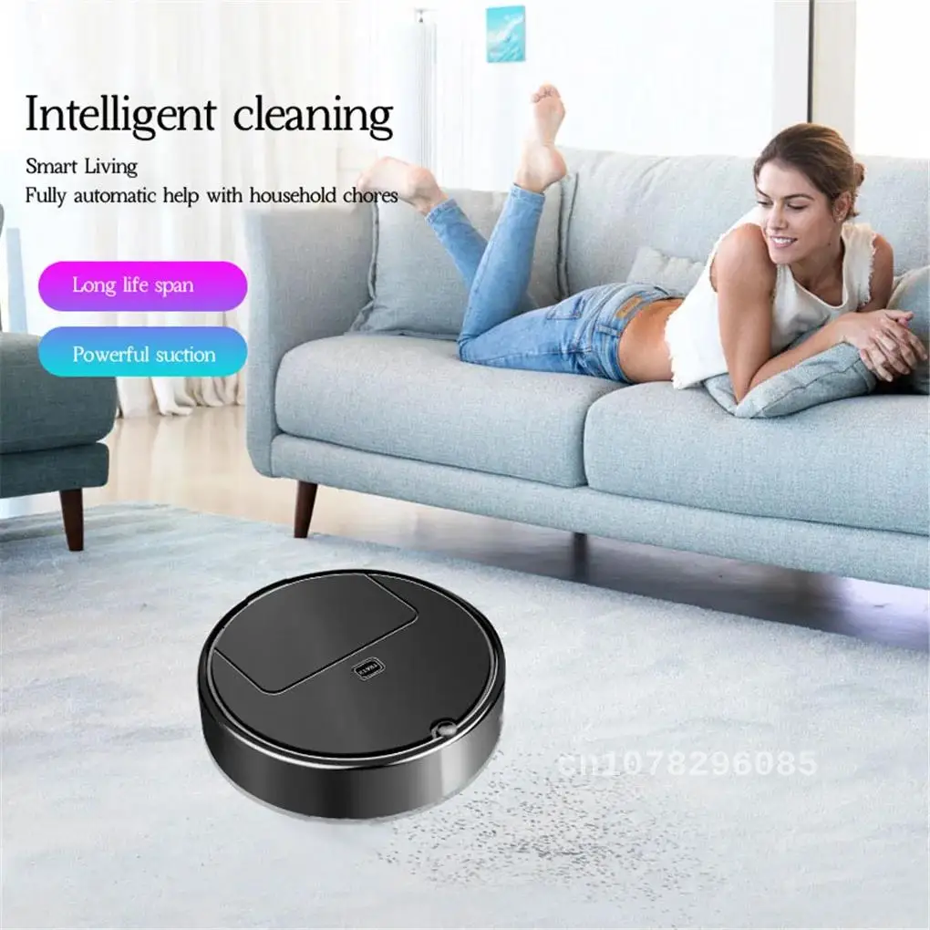 Mini robot de barrido inteligente para el hogar, aspiradora automática para eliminar polvo del cabello, barredora de lavado de pisos para el hogar