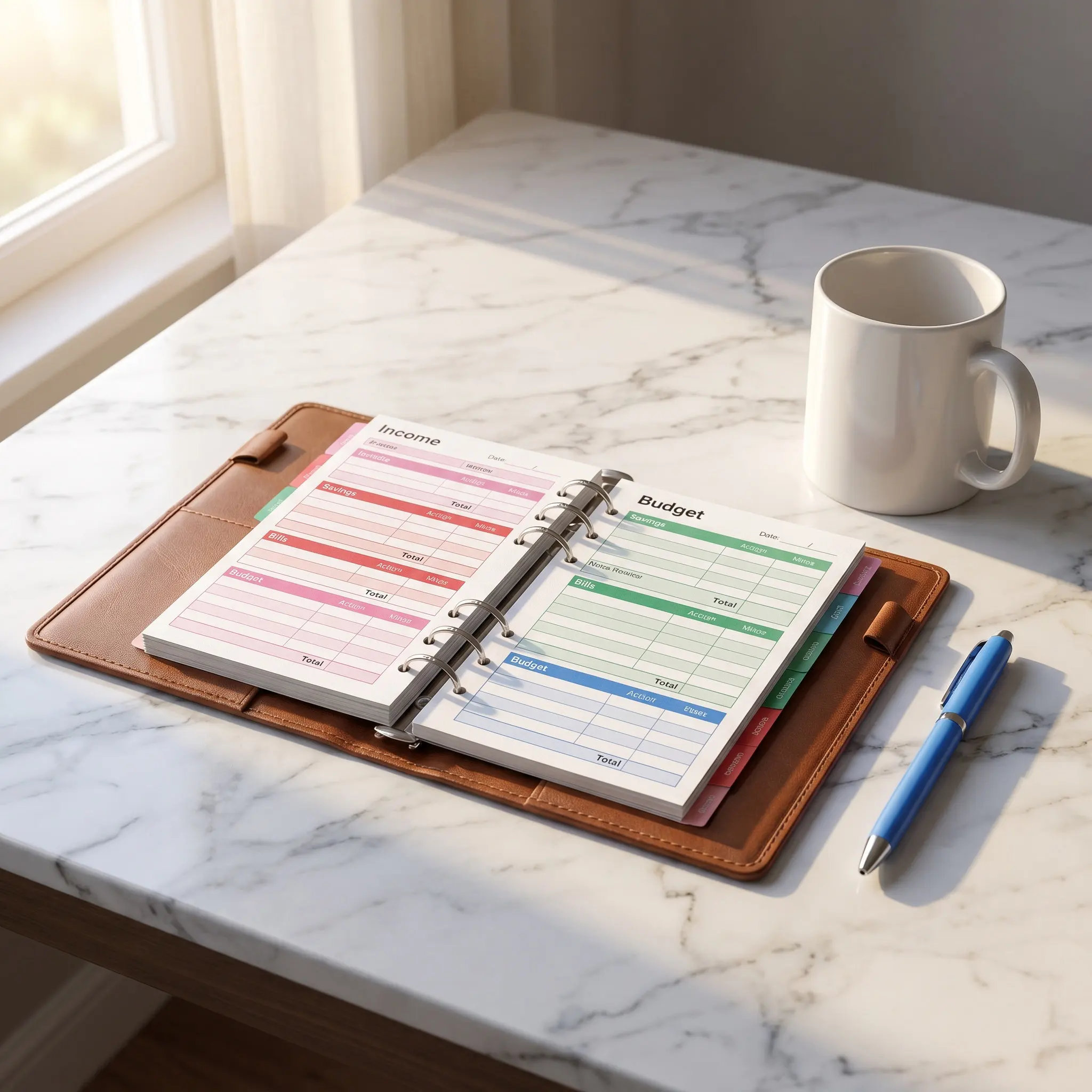 12Sheets Budget Cards Portable Punch Hole Cash Binder Refill Daily Expense Planner Organizer Budget Tracker Cash Binder Refill