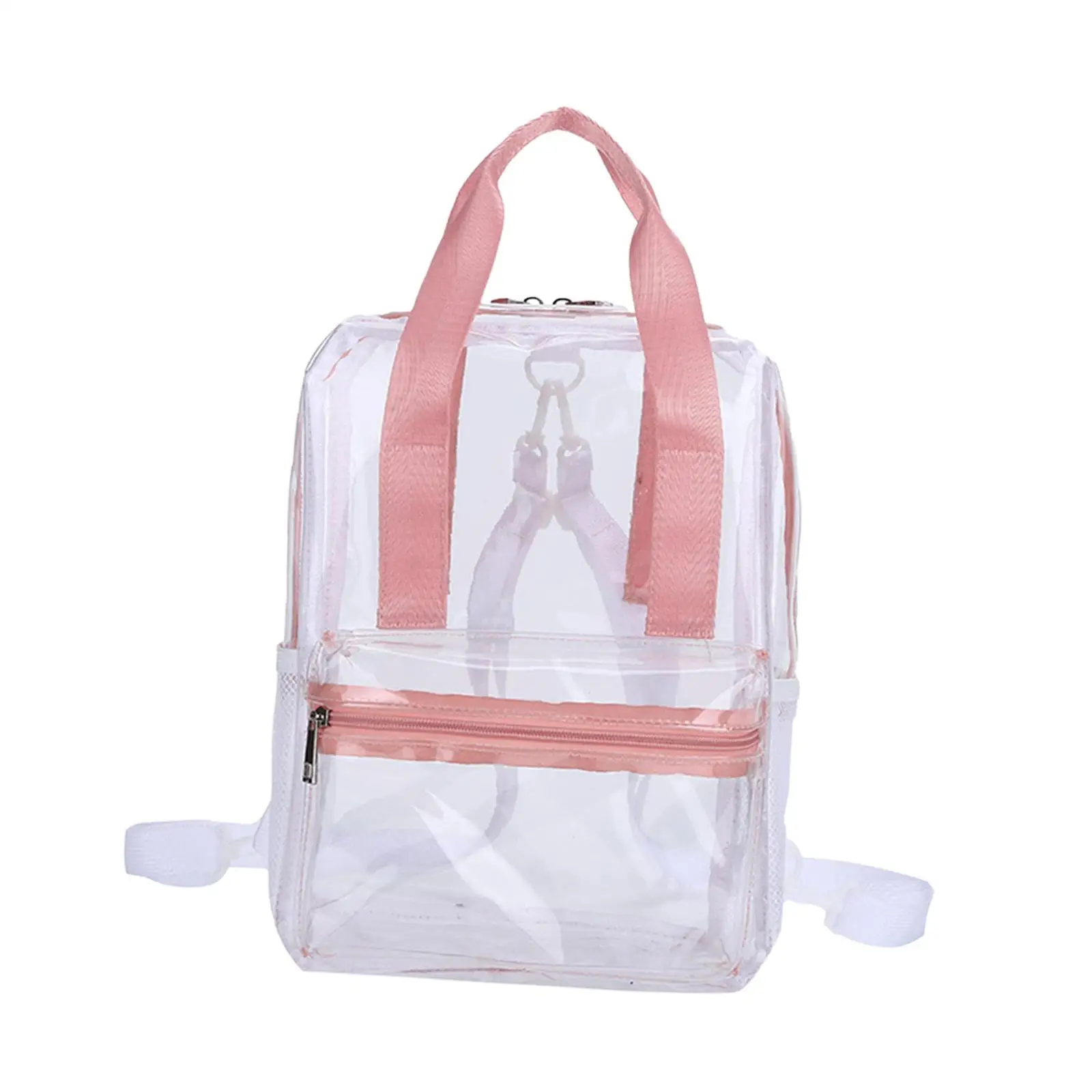 Mochila PVC transparente para acampar e caminhar, saco escolar claro, saco traseiro