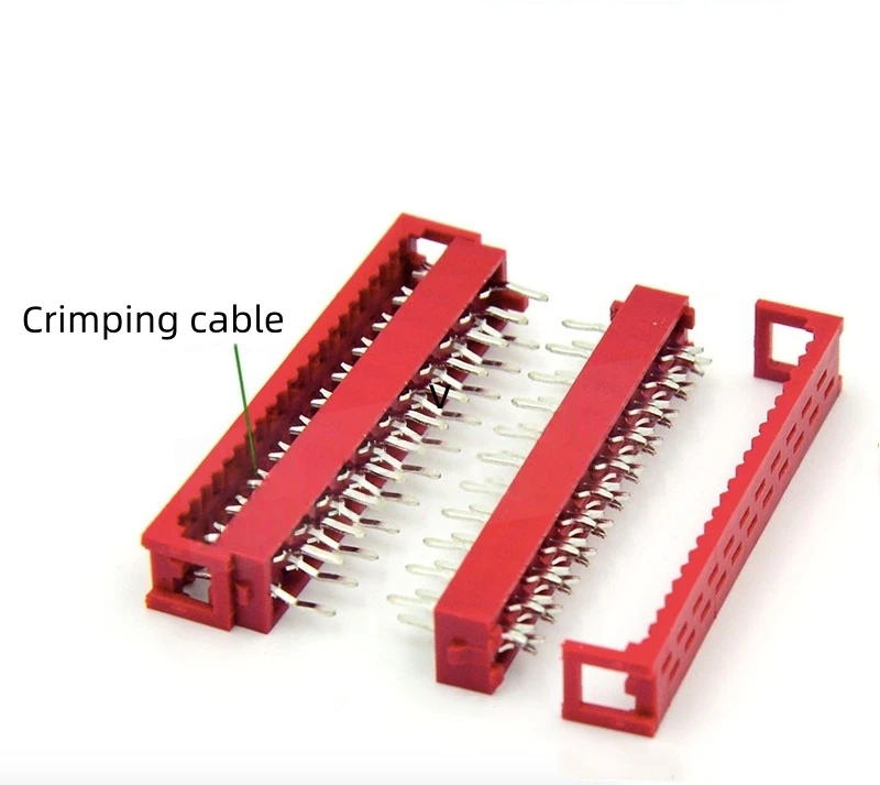 10PCS 2.54MM Red IDC Type Pitch Wire Straight Needle Micro Match Connector 1.27mm Male Crimping Wire Type