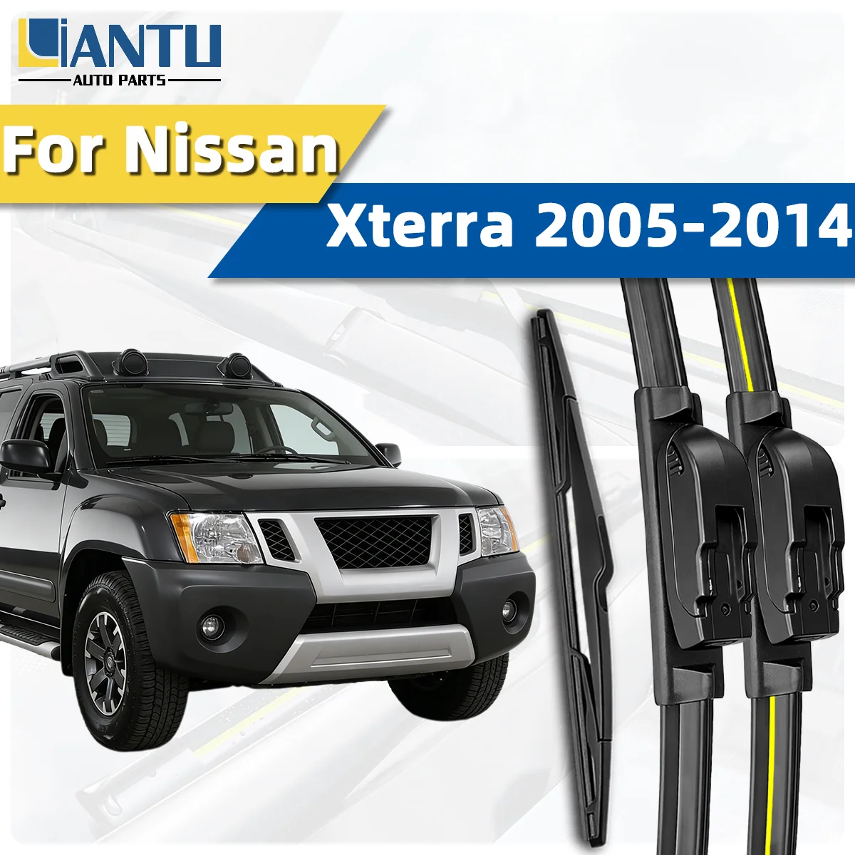 3-teiliges Vorder- und Heckscheibenwischer-Set Passend für Nissan Xterra 2005-2014 Vorder- und Heckscheibenwischer-Kit Auto-Zubehör 2013 2012