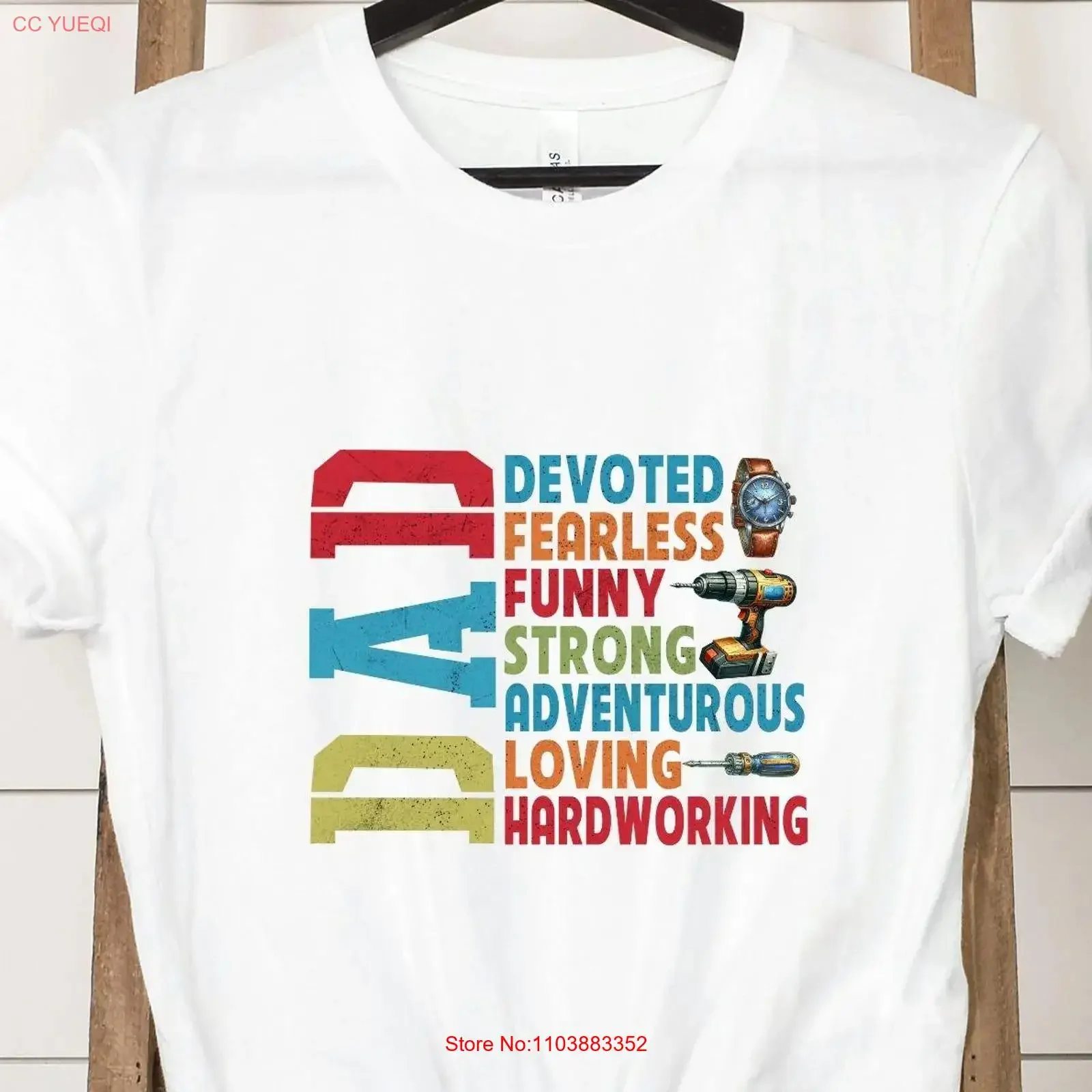 T-shirt Papa « Fearless Funny Strong » pour la Fête des Pères, Nouveau Papa, Vie de Papa, Meilleur Papa de Tous les Temps, Vintage, Délavé, Décontracté, Extensible