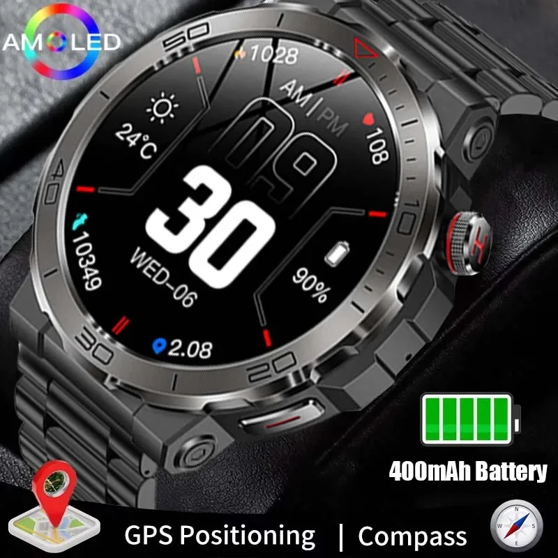 

2024 New For Huawei Men Sports Smart Watch 1.43inch AMOLED Bluetooth Call GPS Track Compass IP68 Waterproof Sports Smart Watch