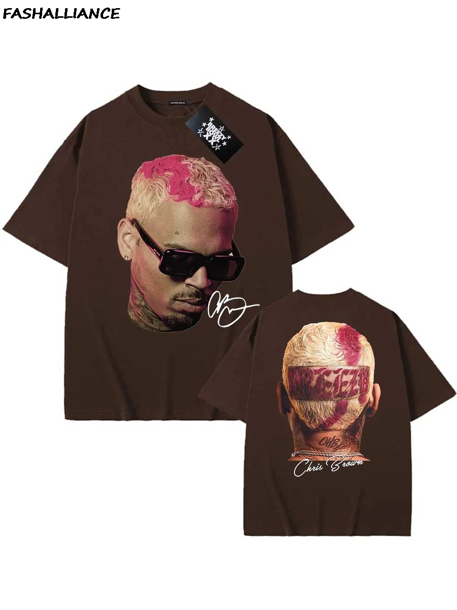 كريس براون علامة تي شيرت بريزي بول XX جولة 2025 تي شيرت الرجال الهيب هوب قصيرة الأكمام تي شيرت الشارع الشهير المشجعين هدية CB29 #4