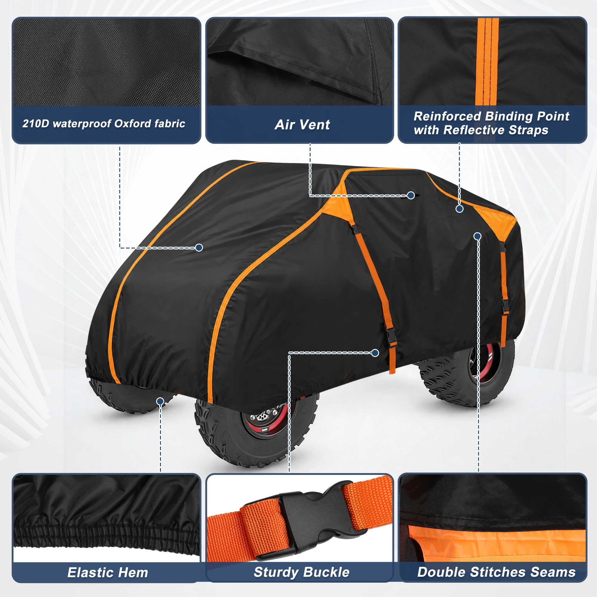 UXCELL ATV Cover For Yamaha Raptor 700R YFM700R 2006-2026 4 Wheelers Quad Bike Cover Waterproof Oxford Cloth PU Coat Windproof