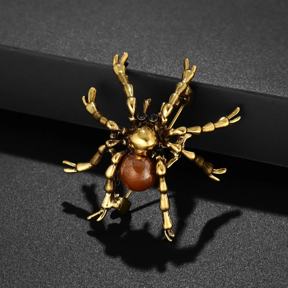 Vintage Delicate Eight-Legged Spider Brooch Charm Women\'s Brooch Fashion New Party Jewelry Accessories Gift Wholesale