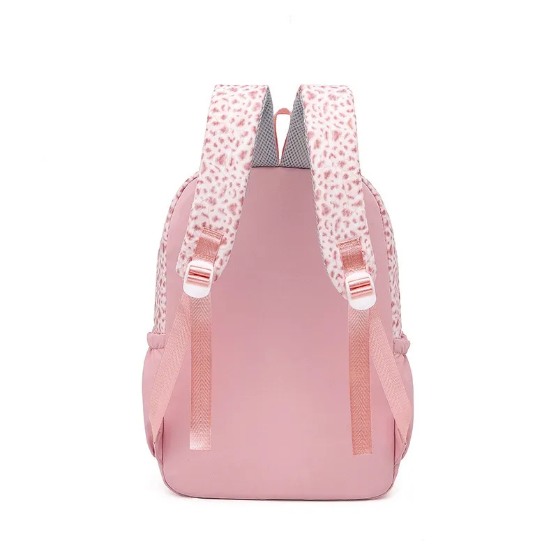 3pcs New Leopard Print Backpack Large Capacity Lightweight Student School Bag Set Pencil Case Lunch Bag