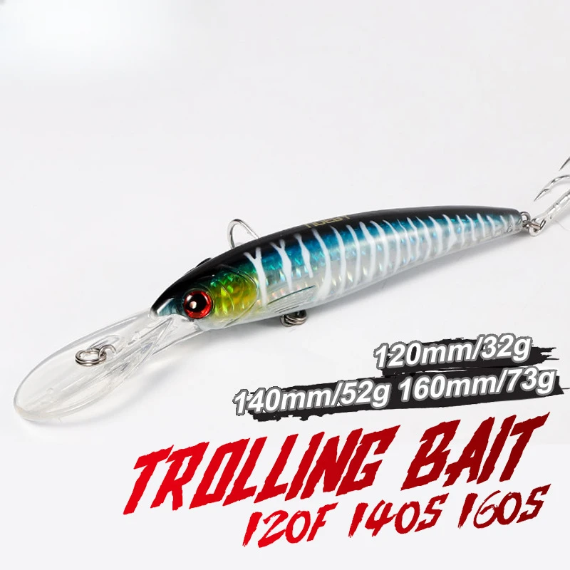 

1pcs Simulation Large Scale TowingMino16cm73gSlow Sinking Waterway Sub Bait Diving Sea Fishing Boat Fishing Hard Bait False Bait