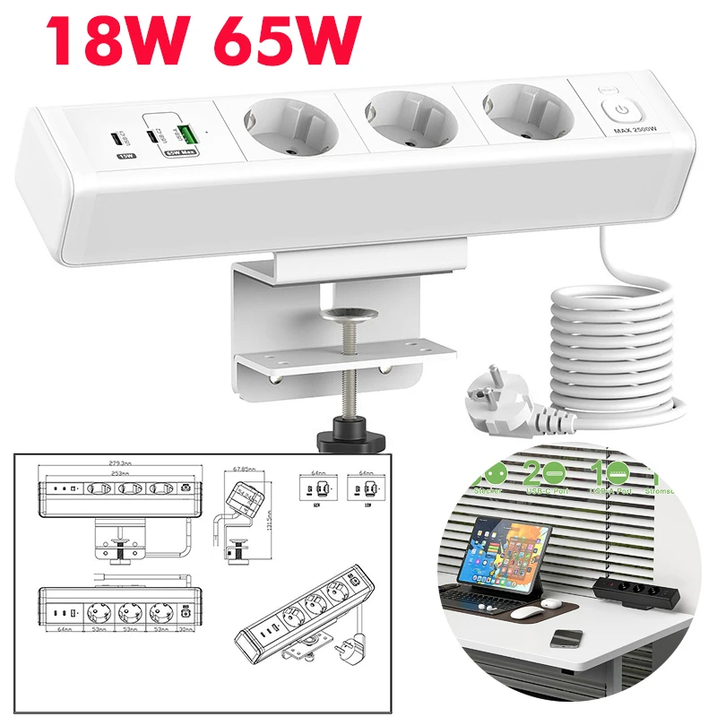 18w-65w-eu-multi-plug-power-strip-with-desktop-clamping-device-pull-ring-plug-1-usb-a-and-2-usb-c-ports-master-switch-18m-cord