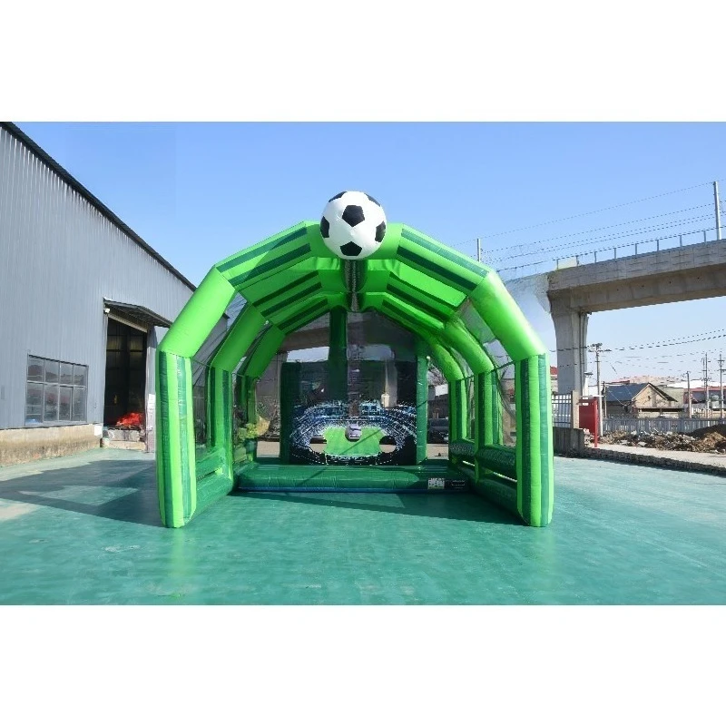 Soccer Themed Inflatable Interactive Game Booth | Outdoor Football Activity Tent for Events & Parties