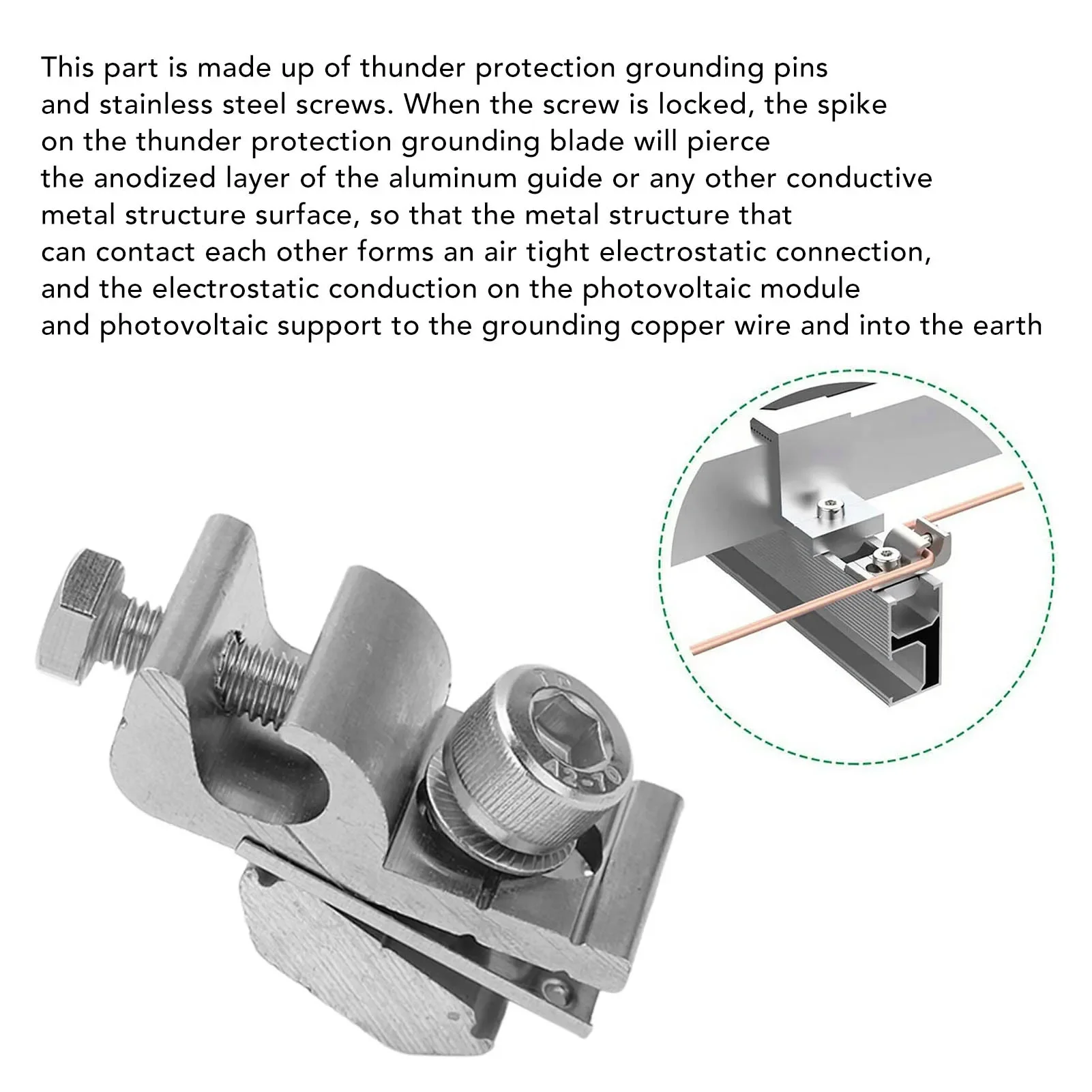 10Pcs  Aluminum Nickel Plating Grounding ear for solar photovoltaic bracket accessories