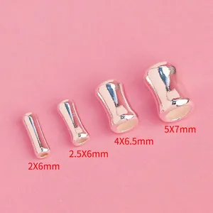 925 Sterling -Silberperlen zum Schmuck, 18K Gold, Knochenform, lose Abstandshalter, echte und reine, monochrome Entdeckungen 6 Hauptverkäufe reines Gold 18K - №4