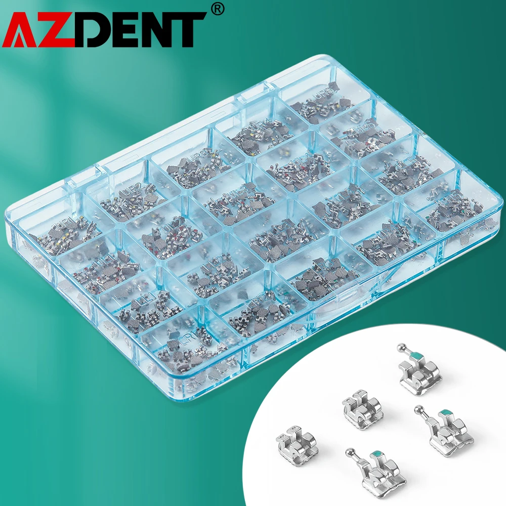 20 Sets=400Pcs Dental Orthodontic Brackets MIM Monoblock Dentistry Ortho Braces Metal Material Mini Roth.022/MBT.018 Hooks 345