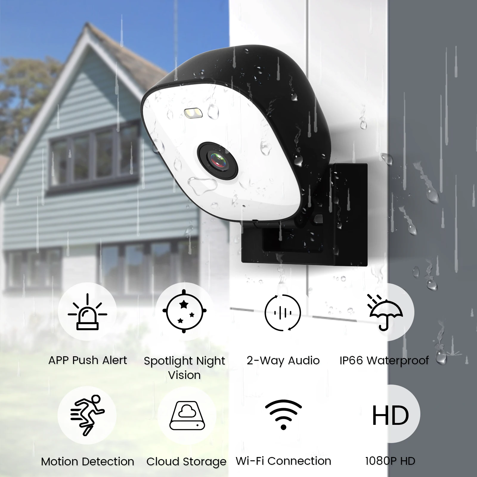 Security Camera WIFI Outdoor Waterproof CCTV IP Camera with PIR Smart Light/Color Night Vision/AI Detect/-Way Audio Indoor Cam