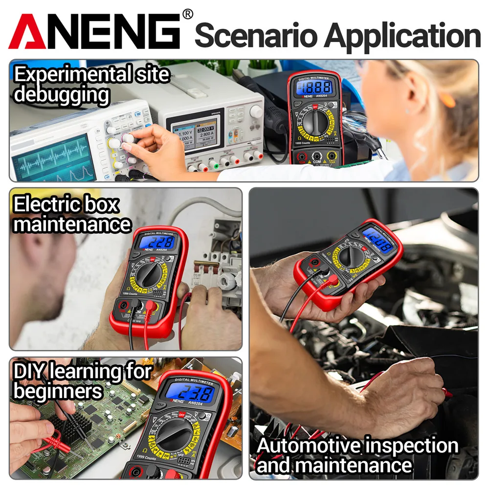 ANENG AN8204 Digital Multimeter High Precision Portable AC/DC Voltage DC Current Resistance 1999 Counts Electrician Repair Tools view 5