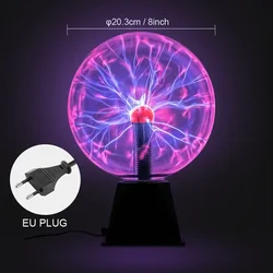 Magic Crystal Plasma Ball Touch Lamp, Novidade LED Night Light, aniversário do miúdo, Natal Gift Decor, Eletrostática Flash, 3 