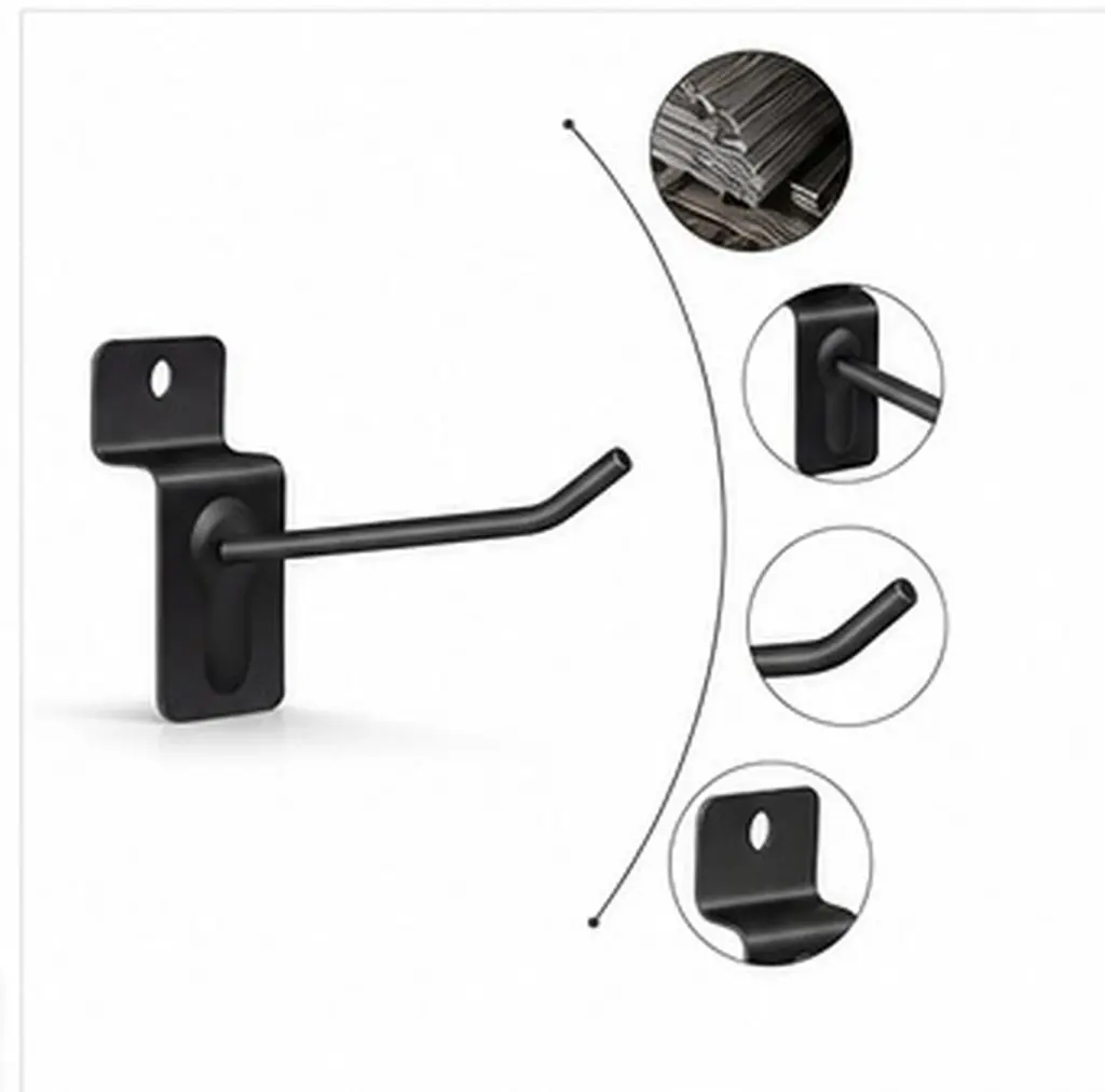 20Pcs Heavy Duty Iron Slatwall Hooks for Garage Retail Storage Wall Mount Utility Hooks Space Saving Modern Design Slatwall